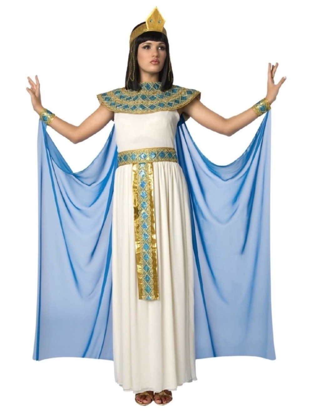 NEW Women medium Cleopatra Costume Outfit Set Halloween Dress Up Egyptian Queen